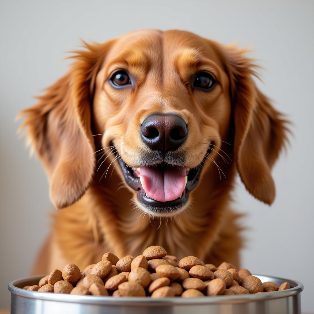 Happy Dog Enjoying Grain and Potato Free Food