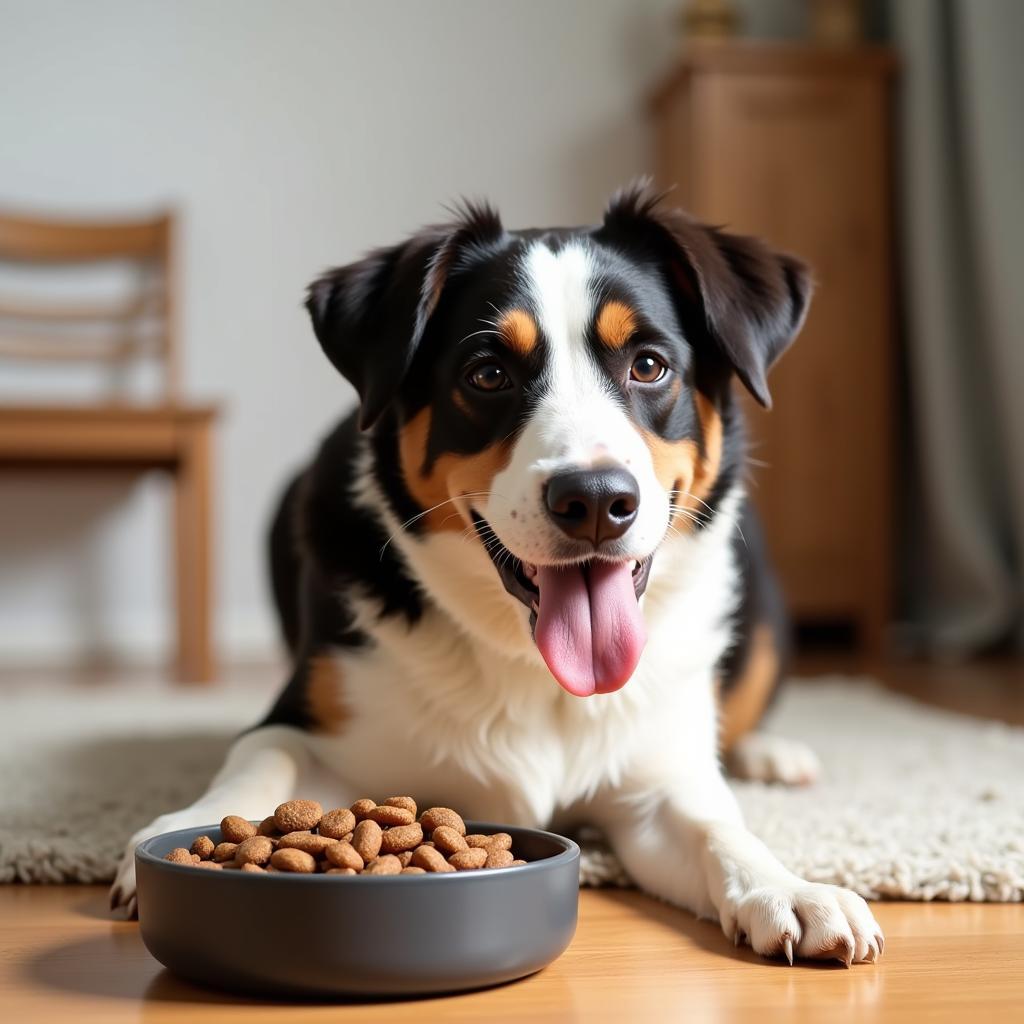 Happy Dog Enjoying Grain-Free Meal