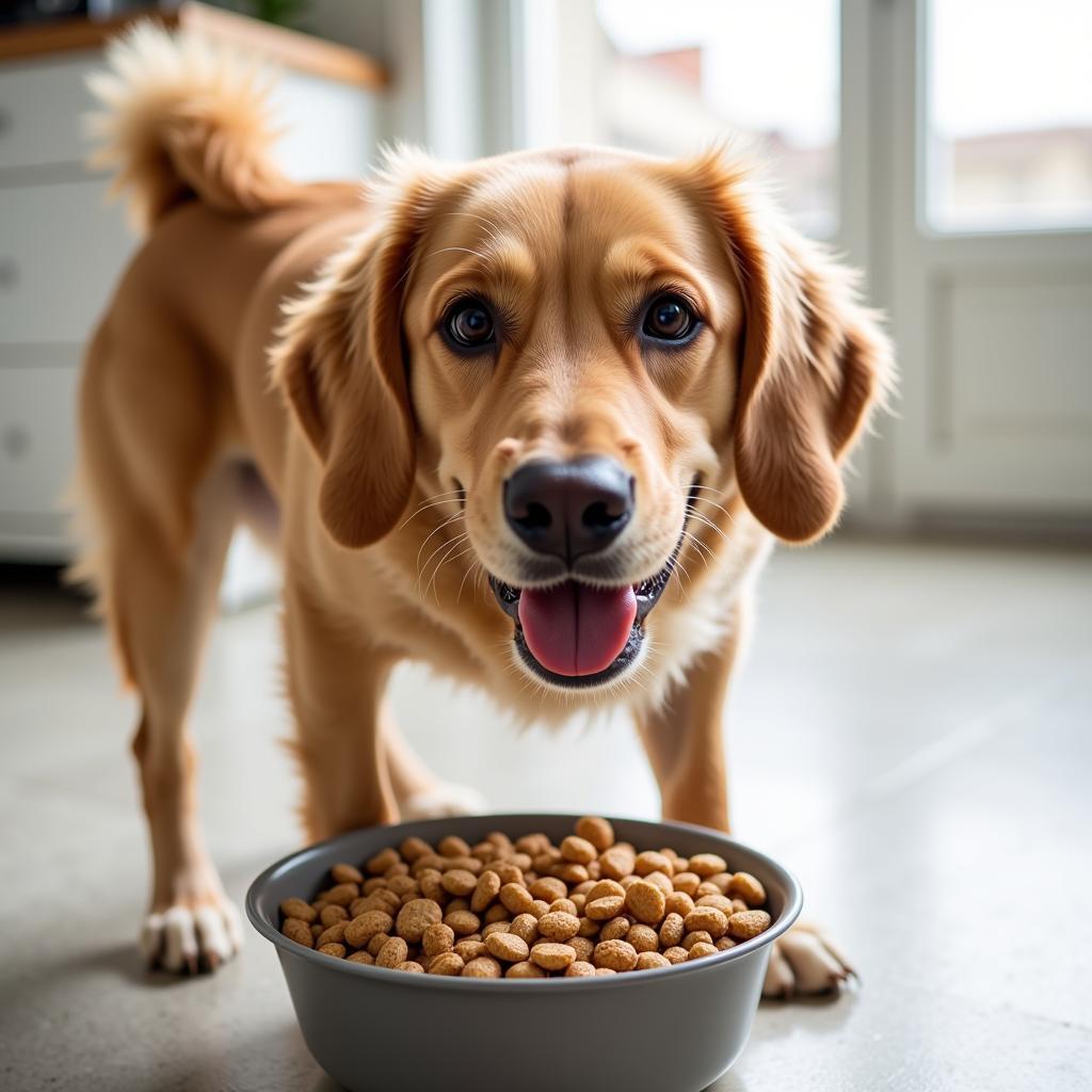 A Happy Dog Enjoying its Companion Dog Food