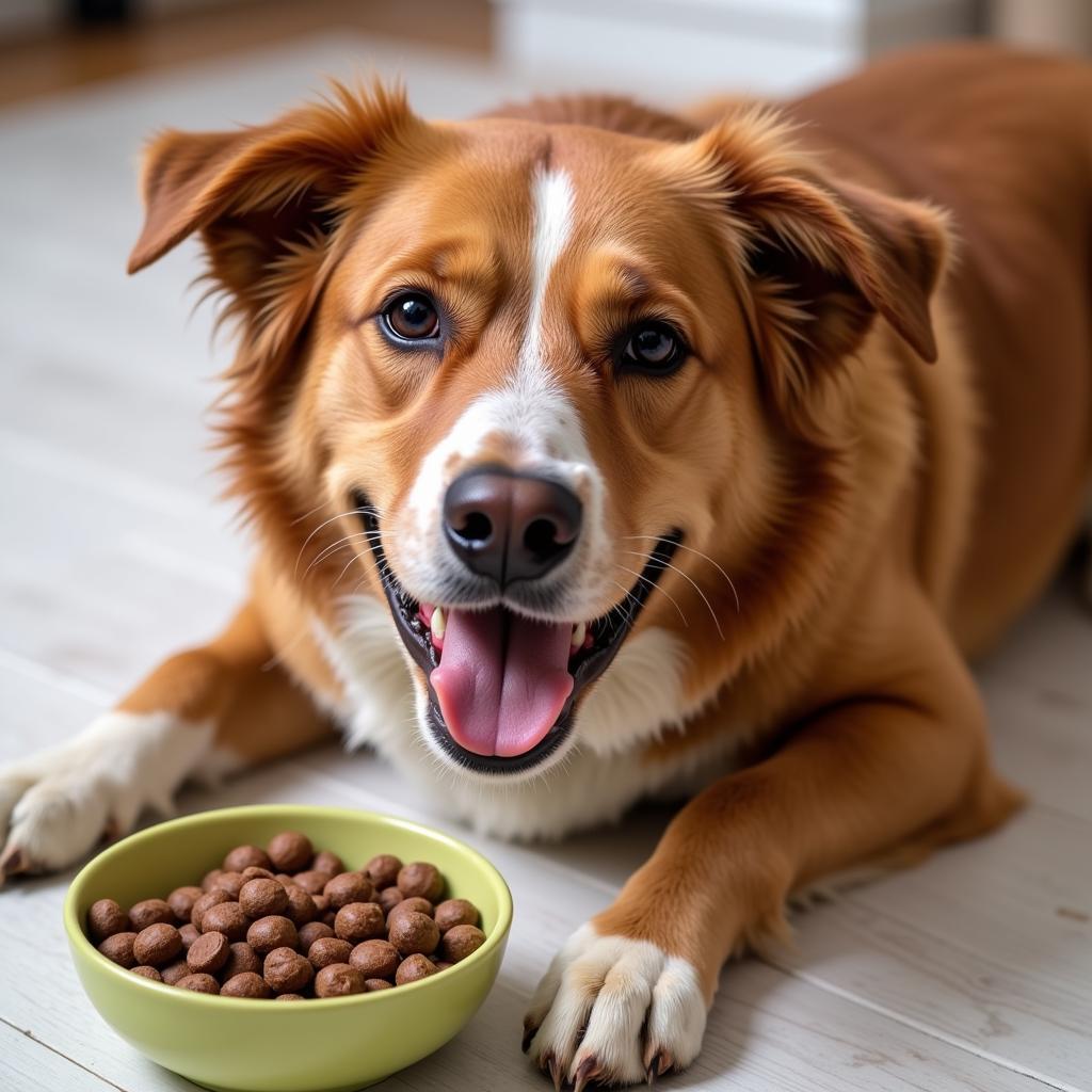 Happy Dog Eating Koha Dog Food