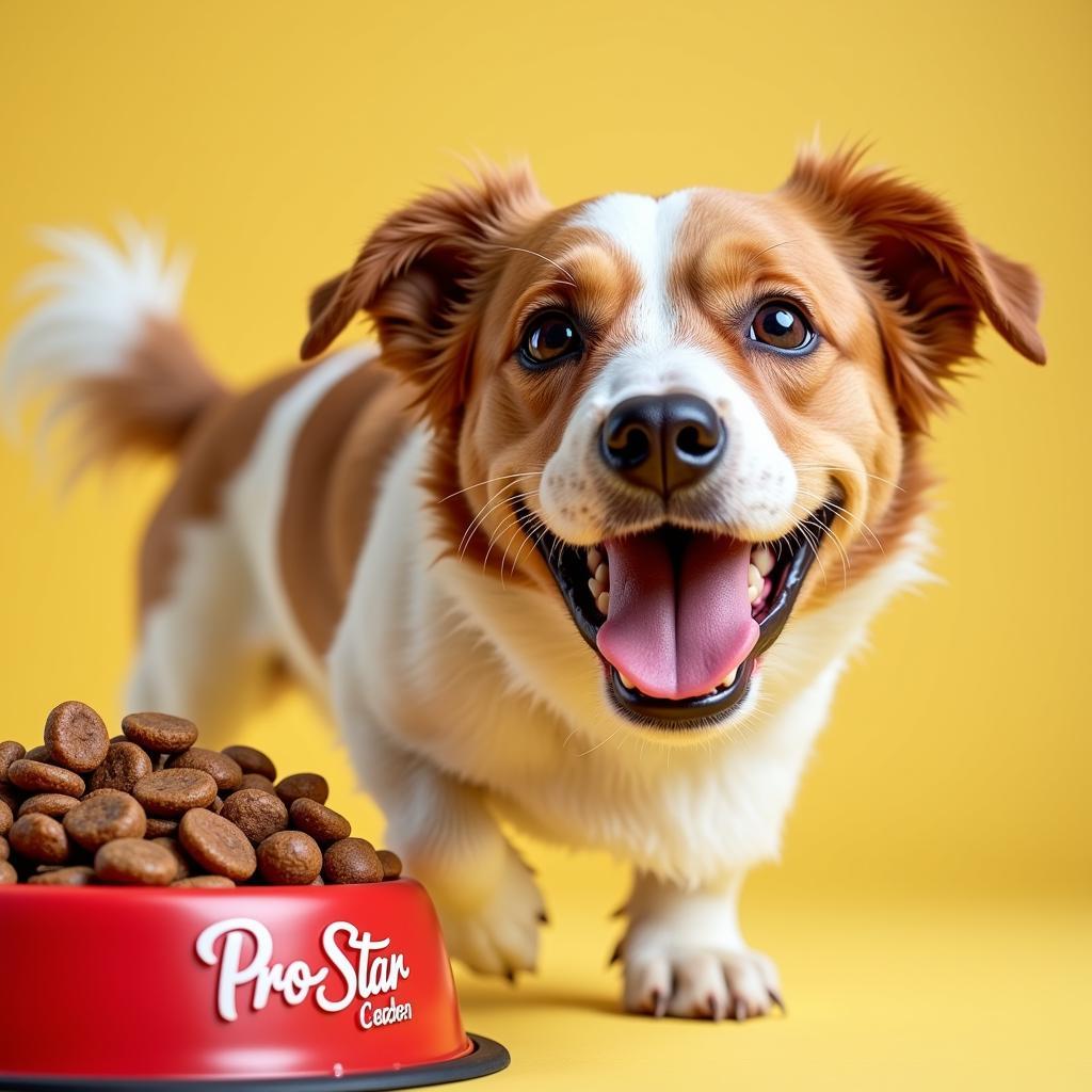 A Happy Dog Enjoying Pro Star Dog Food