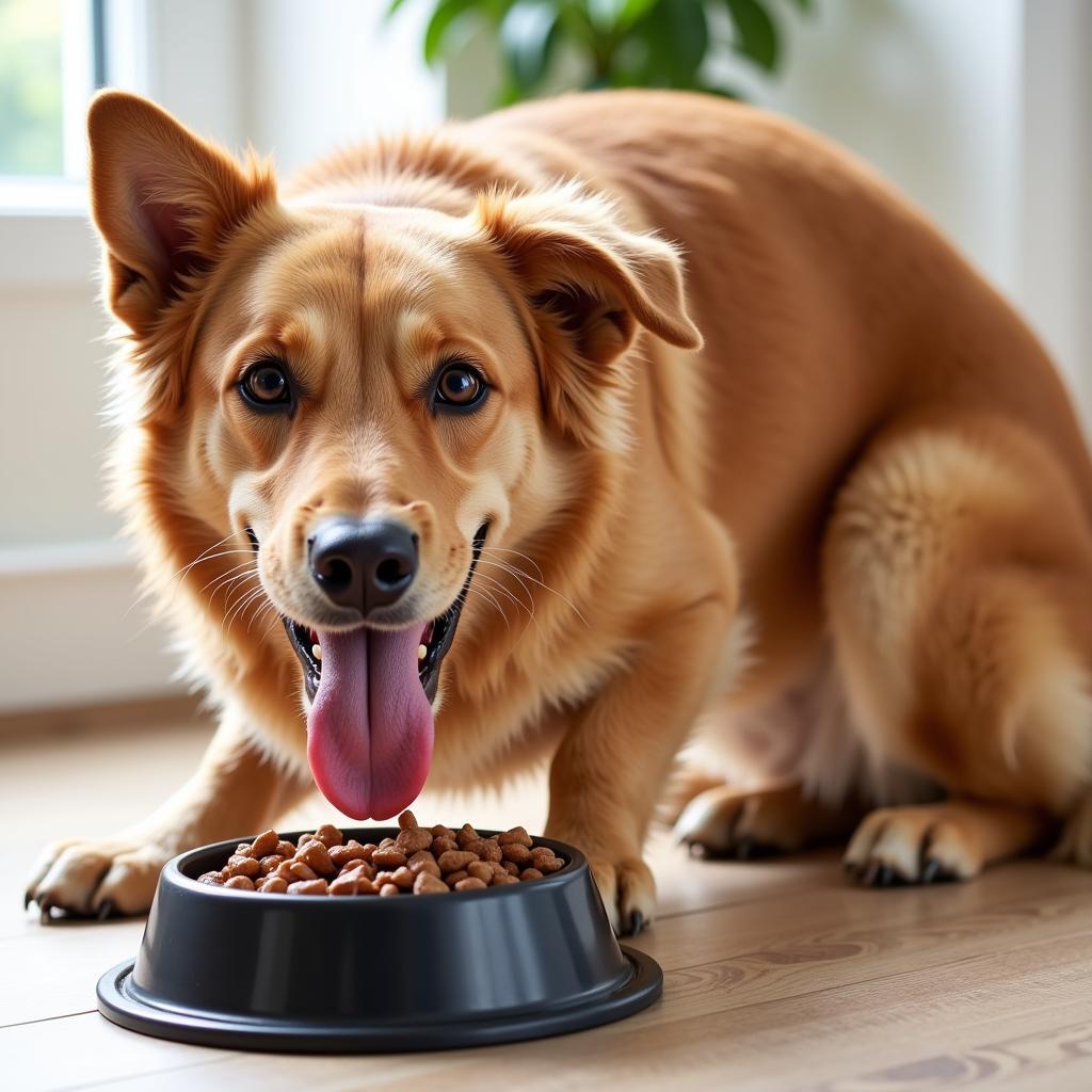 Happy Dog Enjoying Solid Gold Lamb Dog Food