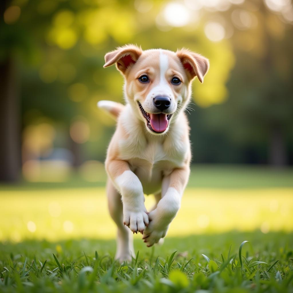 Happy and Healthy Puppy Playing