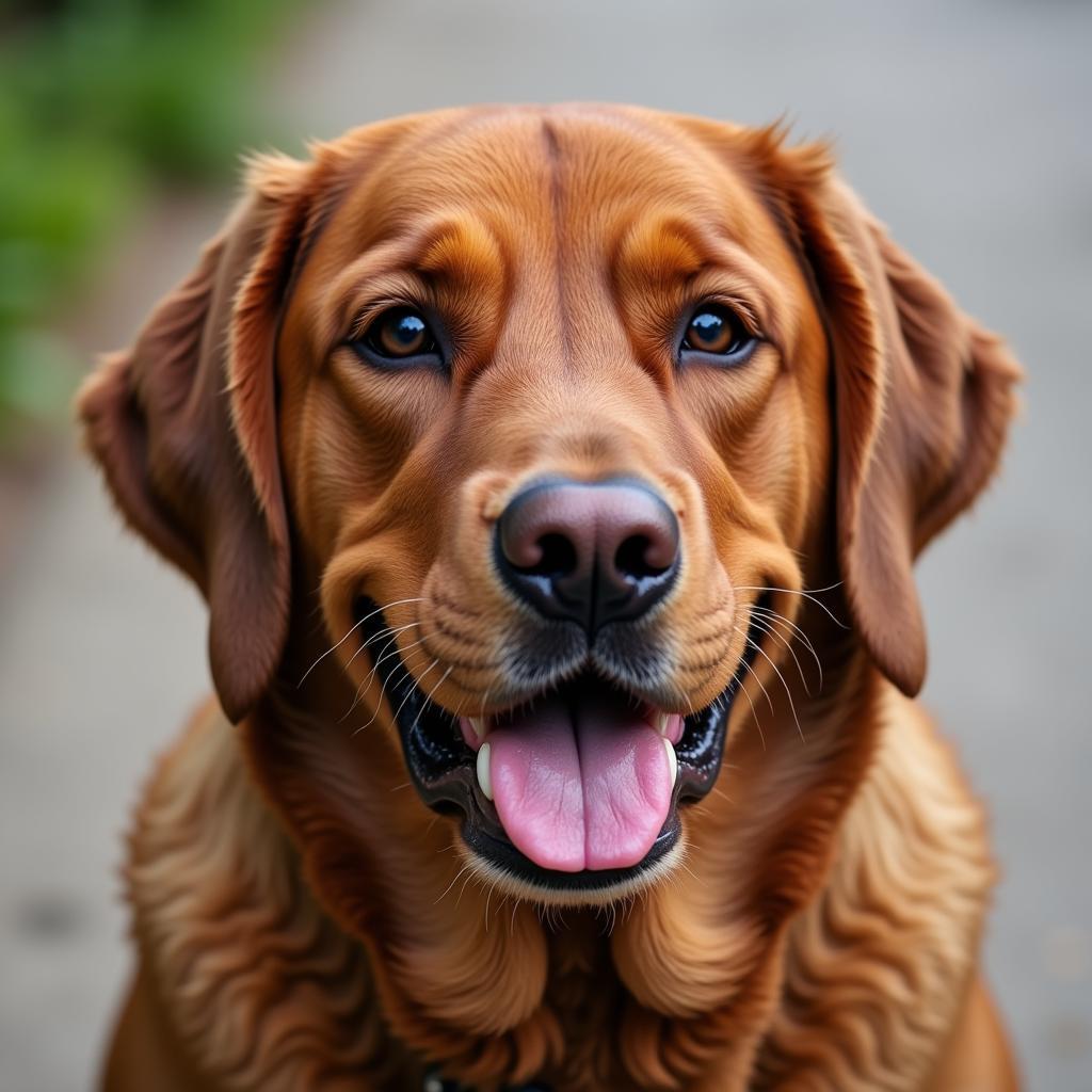 A large breed dog with a healthy, shiny coat