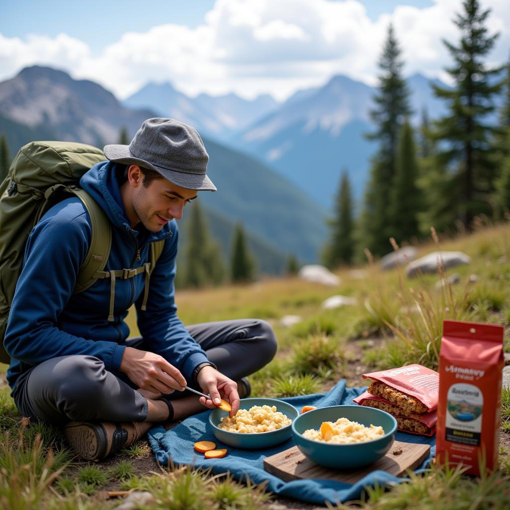 Harmony House Foods Backpacking Kit in Use