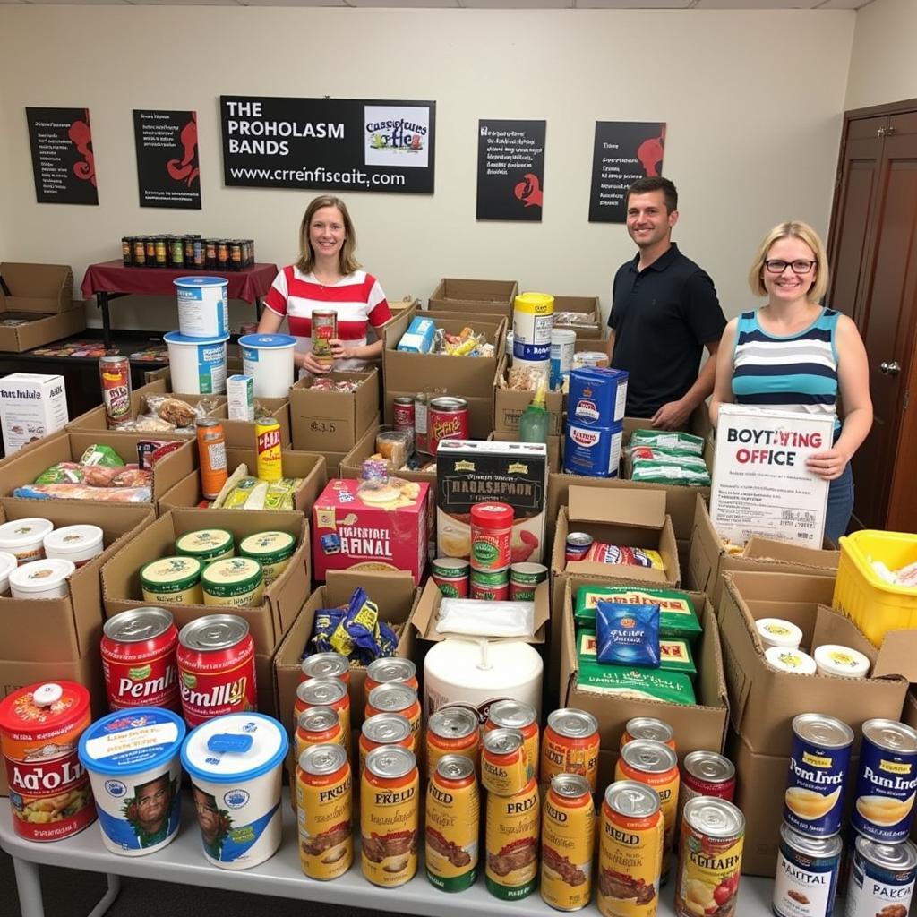 Community donations at the Hastings Food Pantry