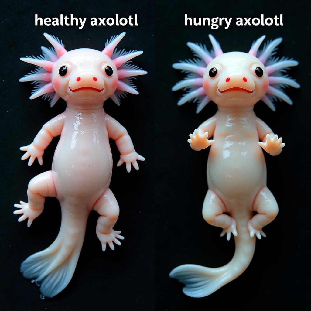 Healthy vs. Hungry Axolotl