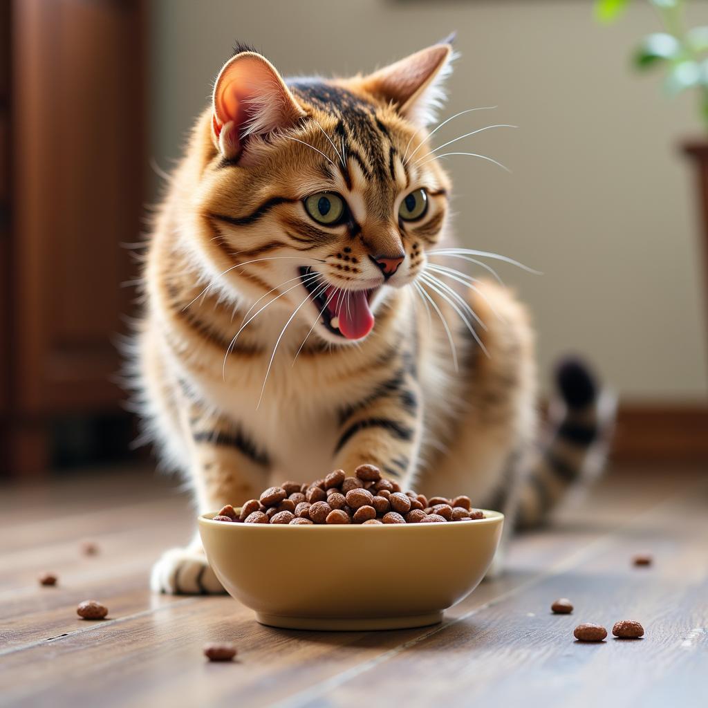 Healthy Cat Eating Heartland Cat Food