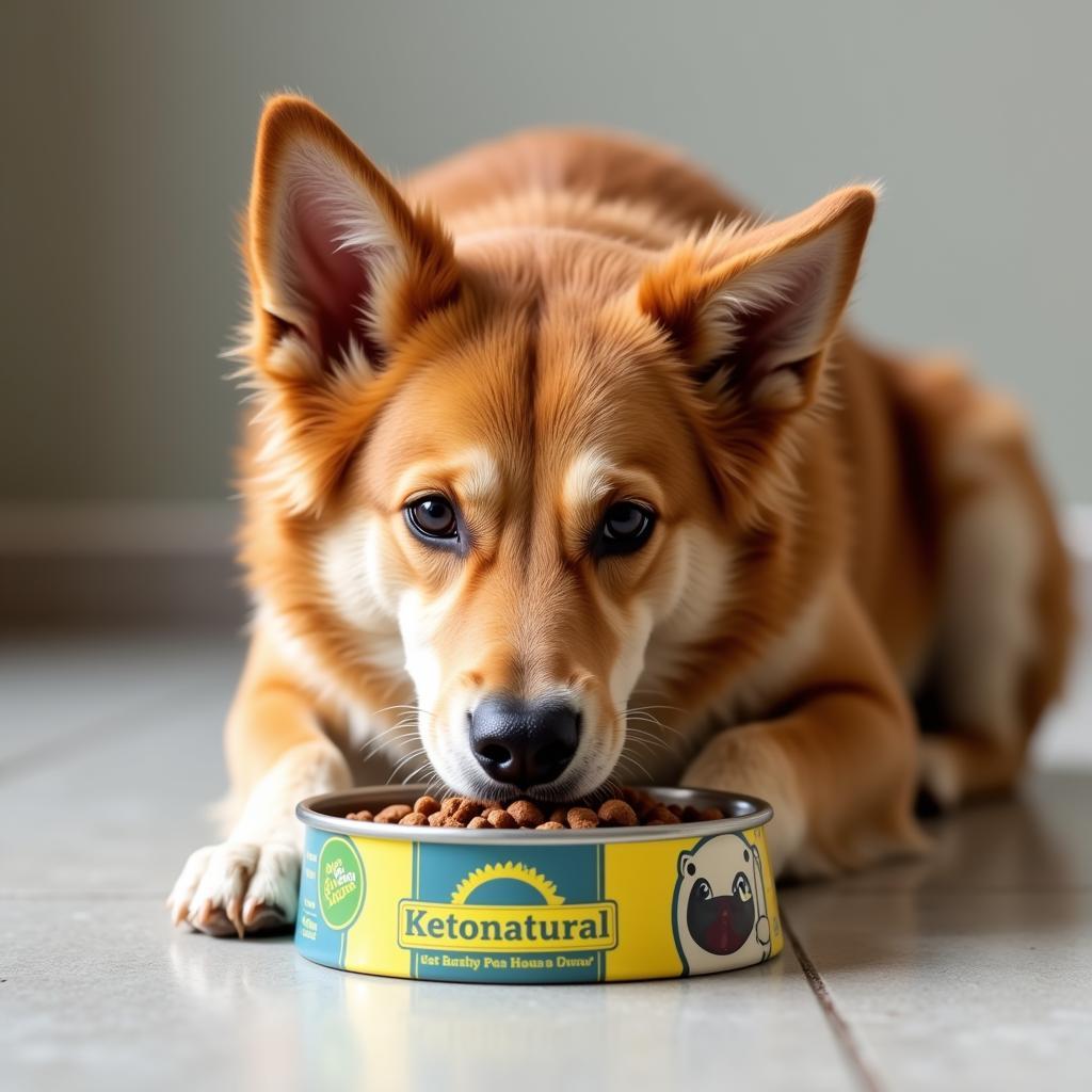 A healthy dog enjoying Ketonatural pet food