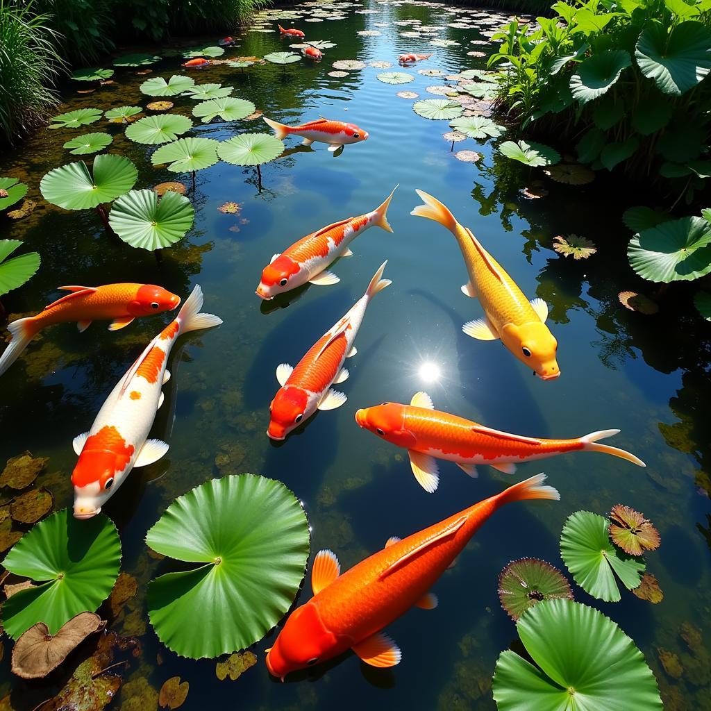 Healthy Koi Carp with Vibrant Colors