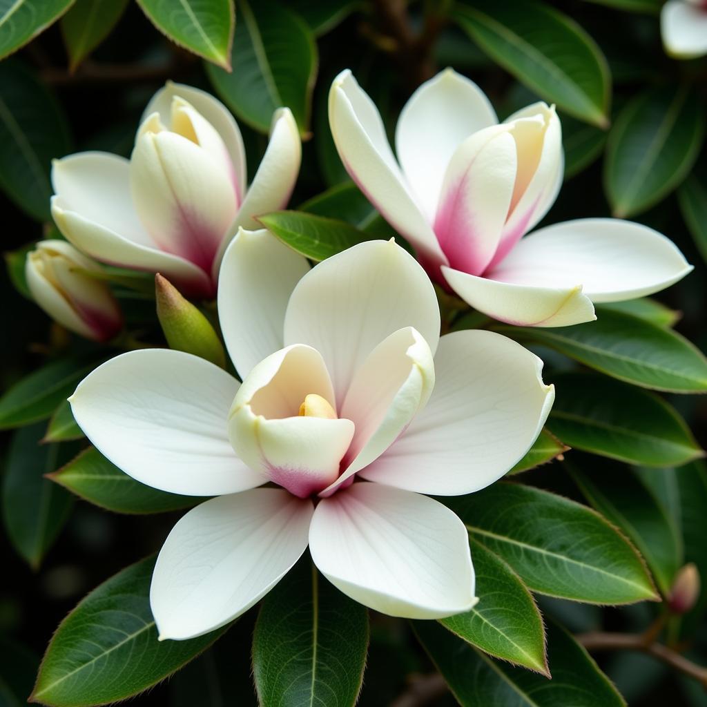 Vibrant Magnolia Blooms in Full Bloom