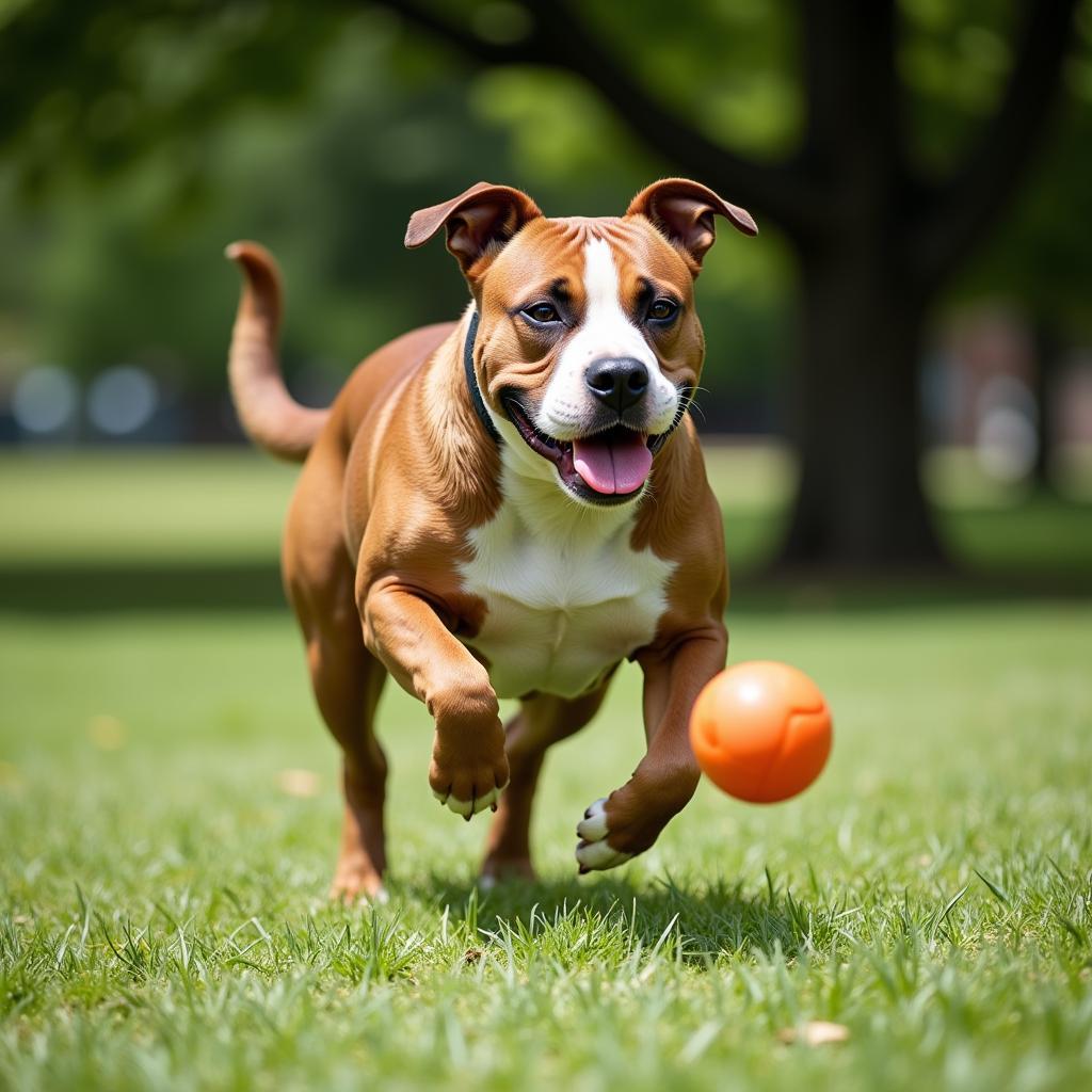 Healthy XL Bully Enjoying Outdoor Playtime