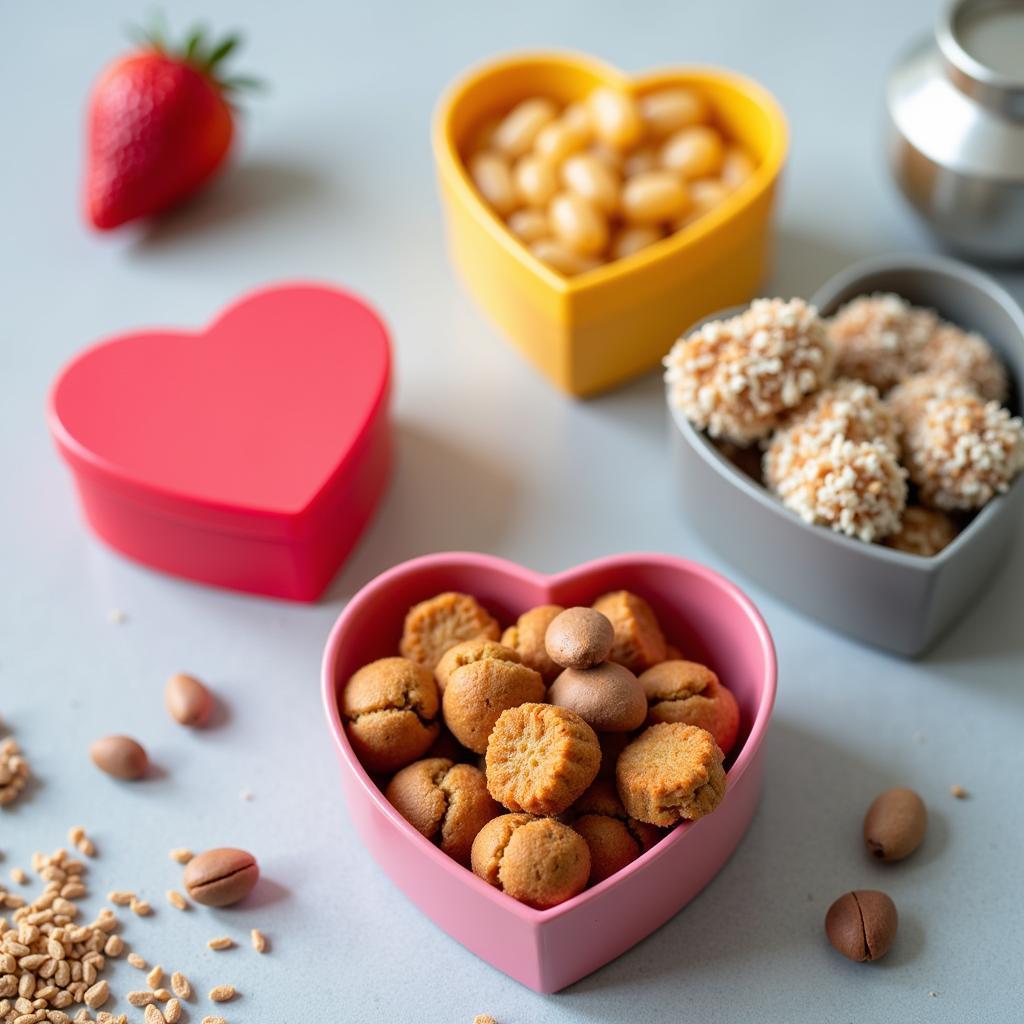 Heart Shaped Food Containers Made from Different Materials