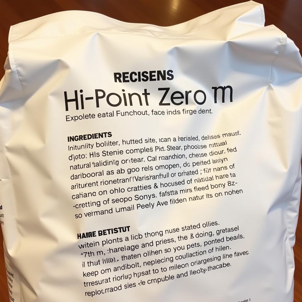 Hi-Point Zero Dog Food Ingredients List