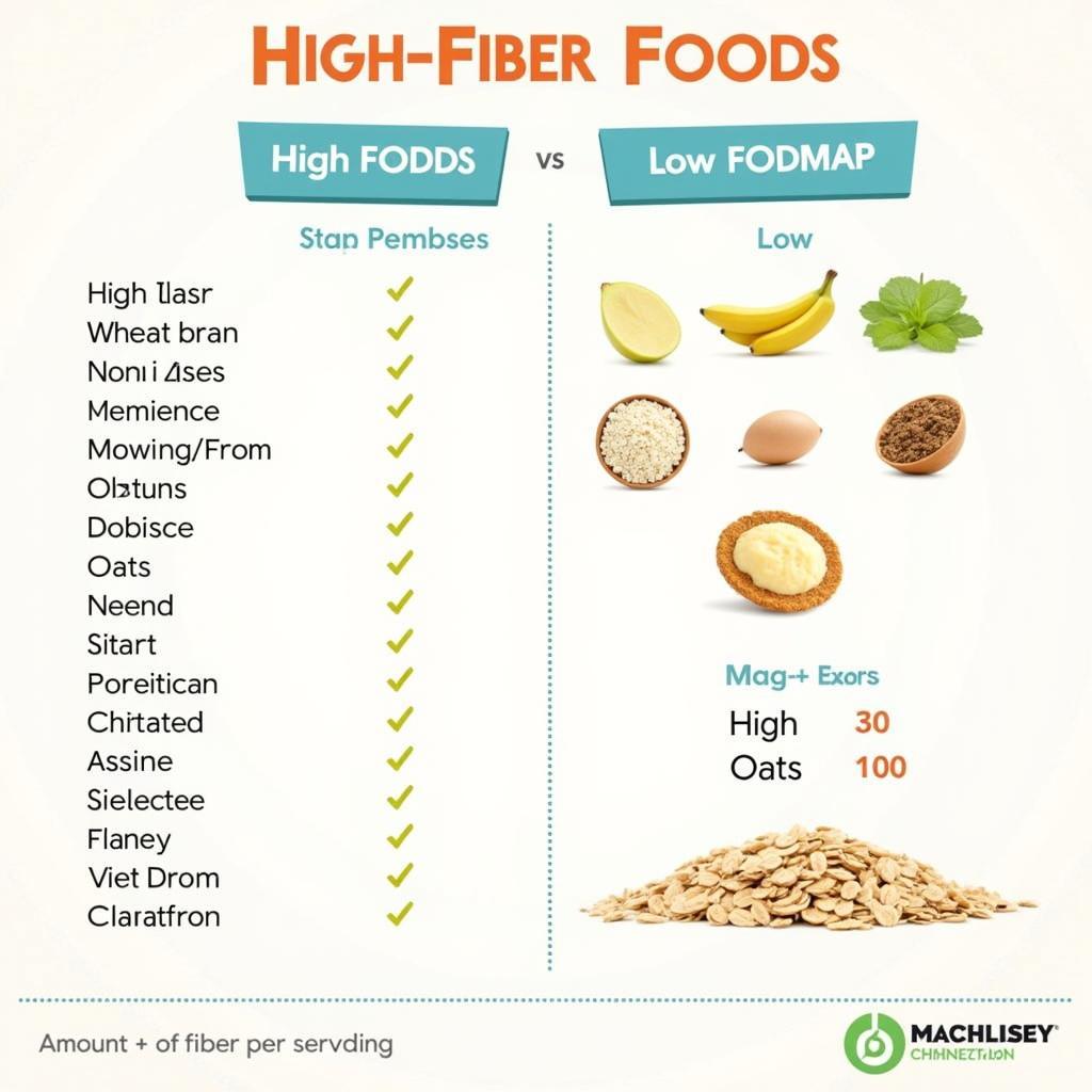 High Fiber FODMAP Foods Chart