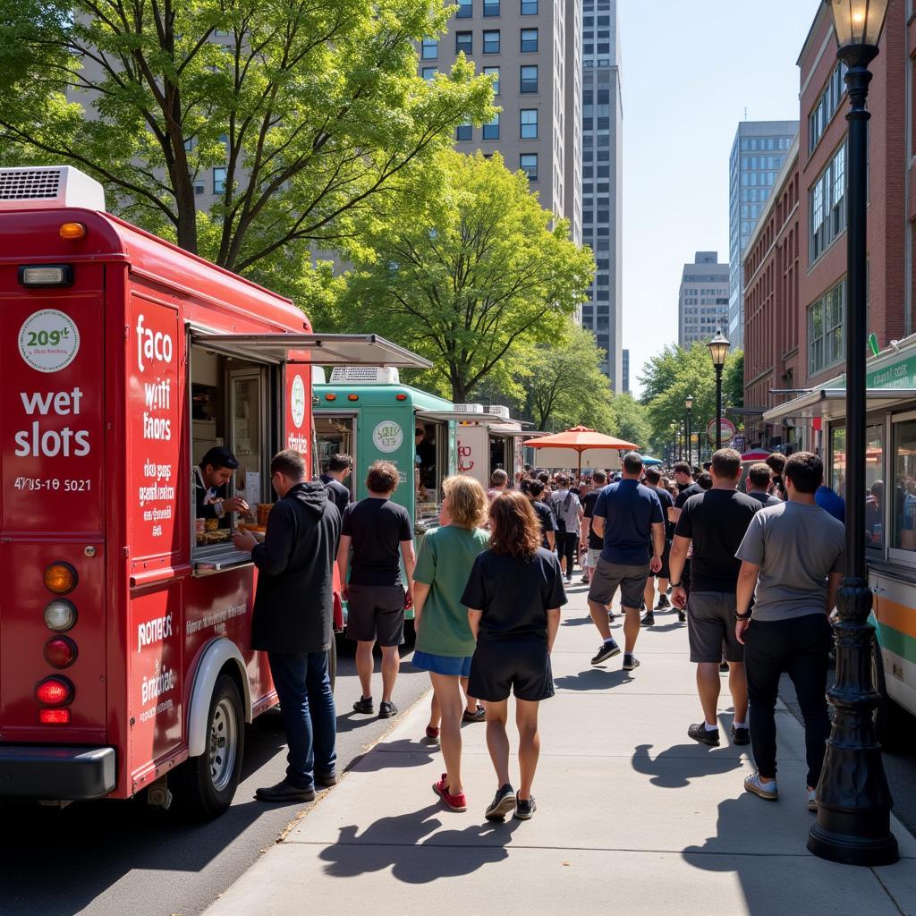 Highline Food Trucks Serving Lunch to Office Workers