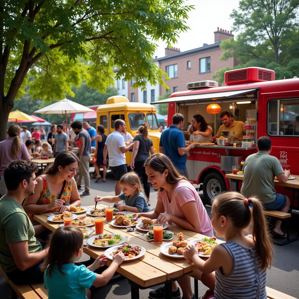 People Enjoying the Outdoor Dining Experience at a Hilton Head Food Truck