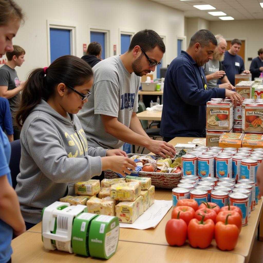 Volunteers Sorting Food at Hinesville Food Bank