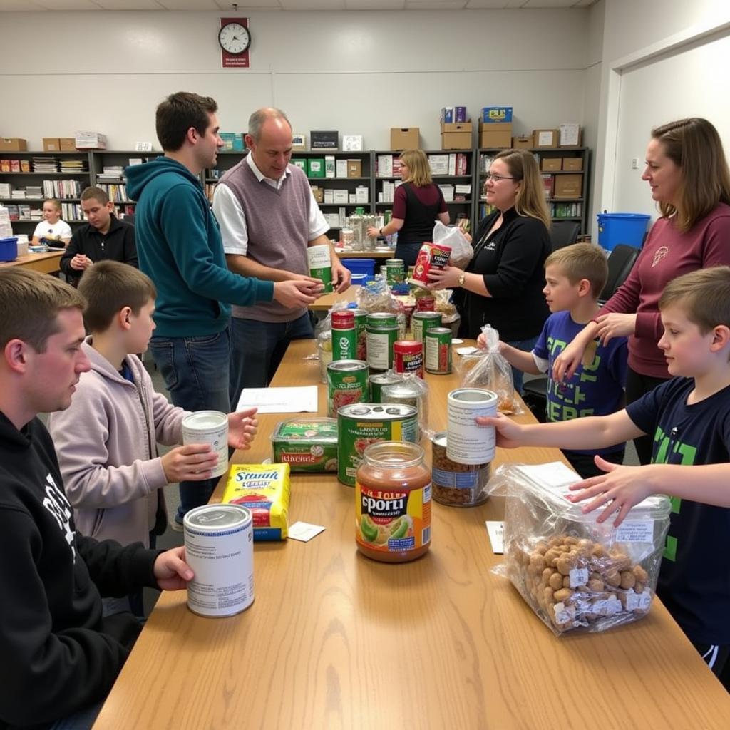 Community members supporting the Hingham Food Pantry.