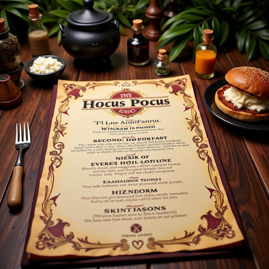 Hocus Pocus Literary Inspired Menu