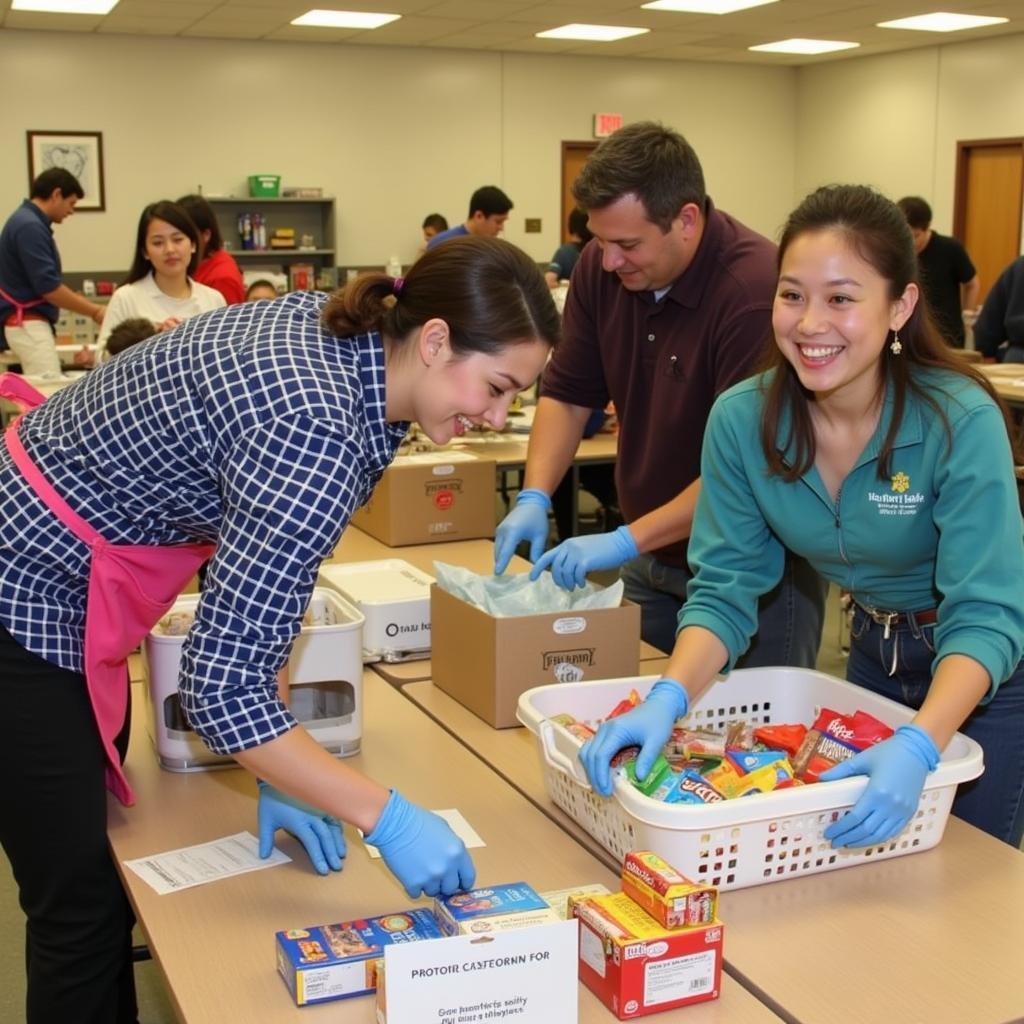 Volunteers at Holy Family Food Pantry