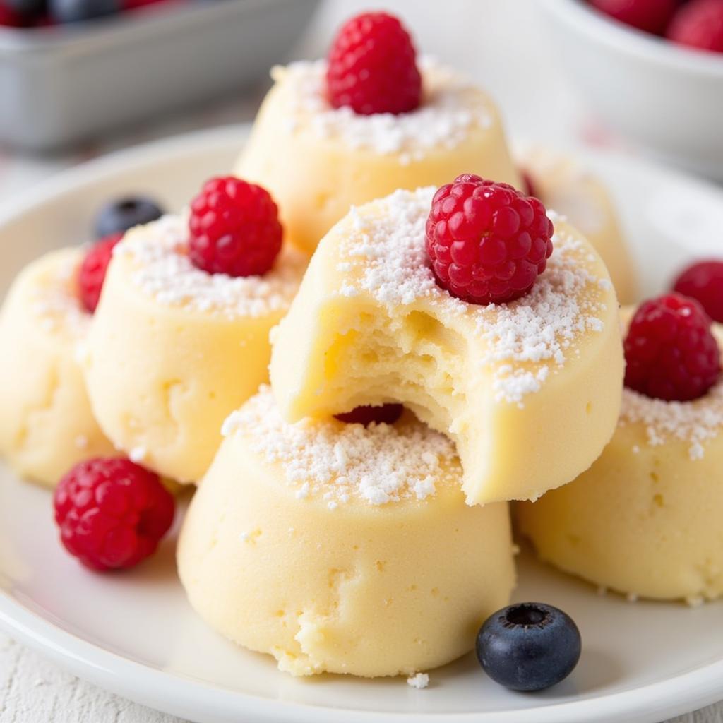 Homemade Angel Food Candy with Berry Topping