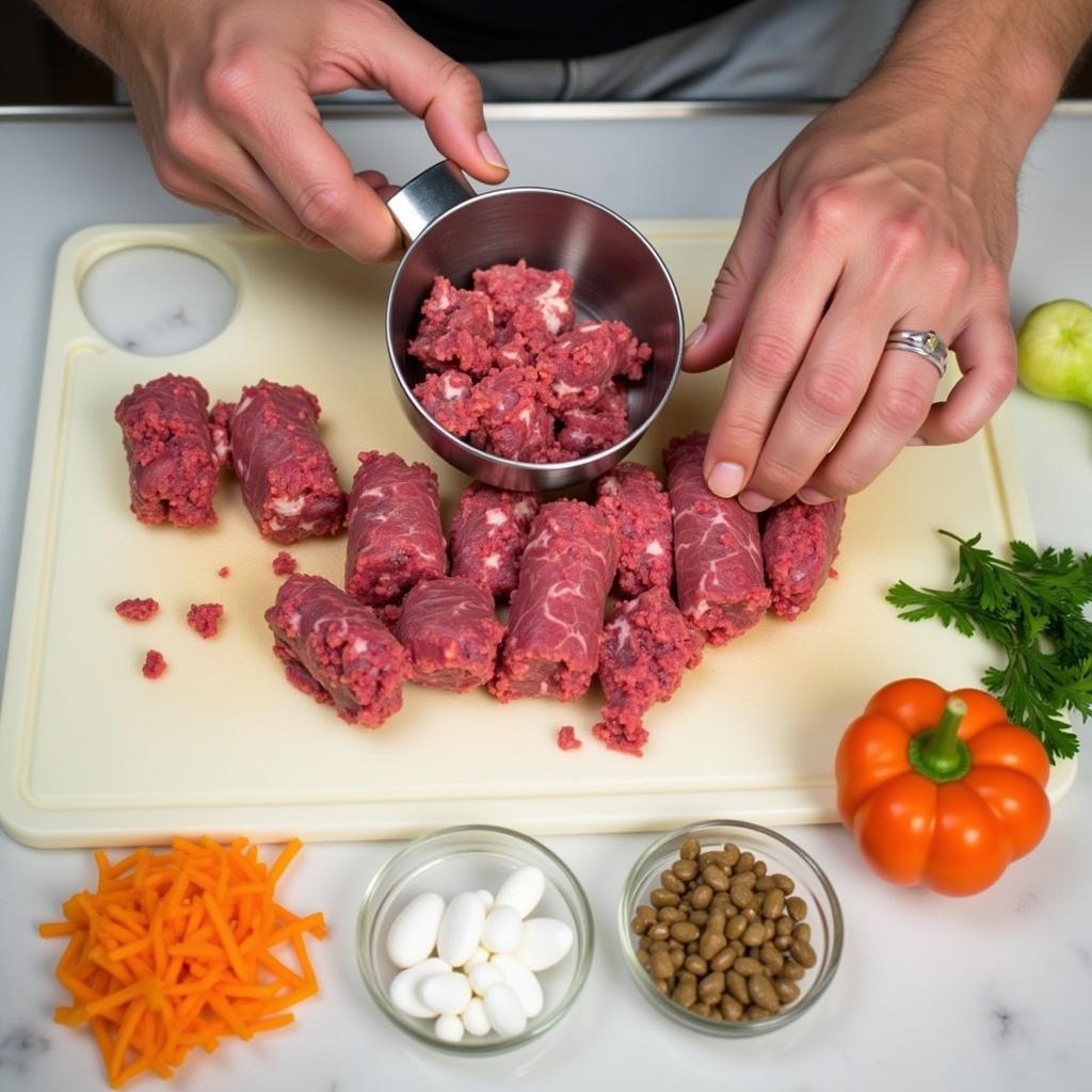 Homemade Raw Dog Food Preparation