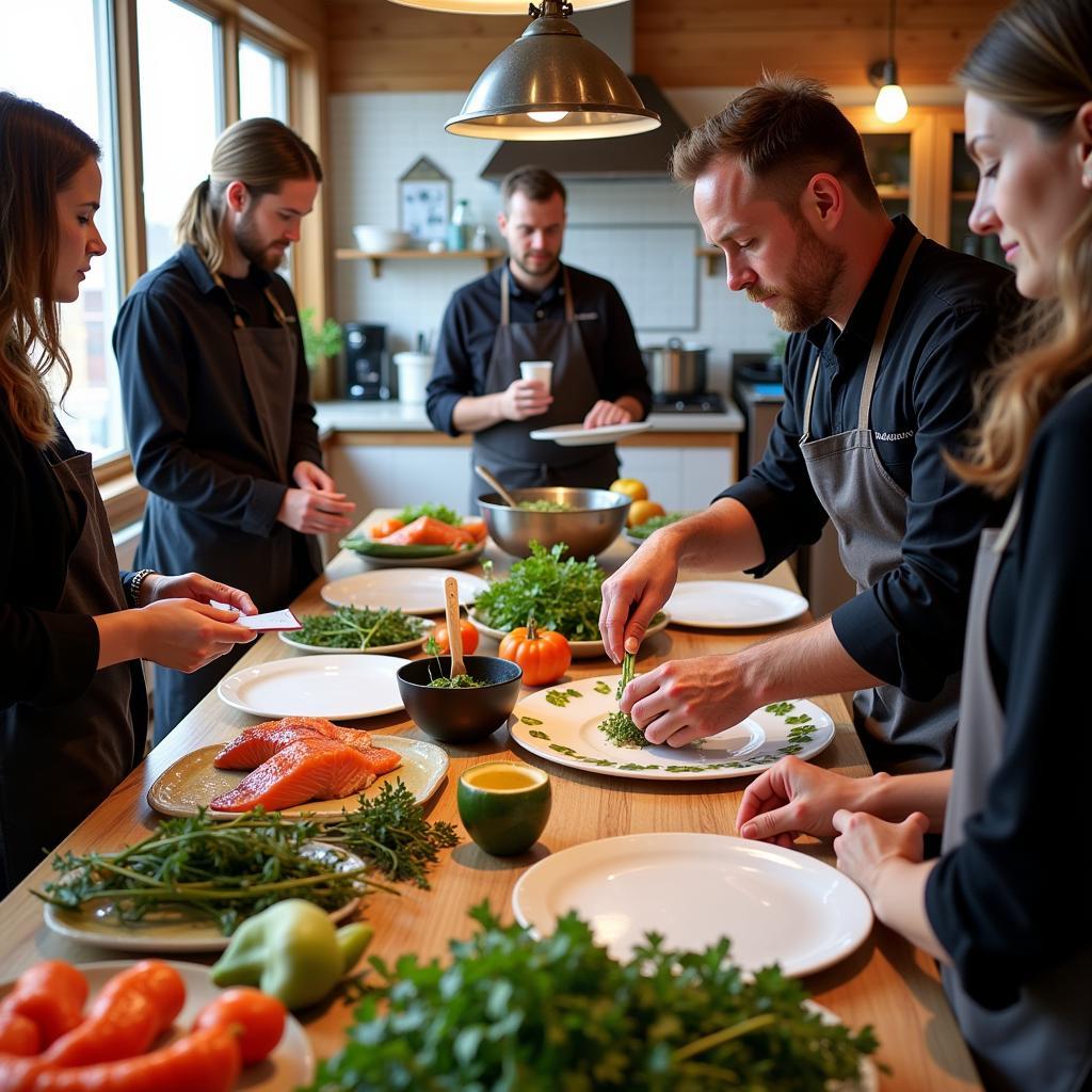 Cooking class with fresh Alaskan ingredients