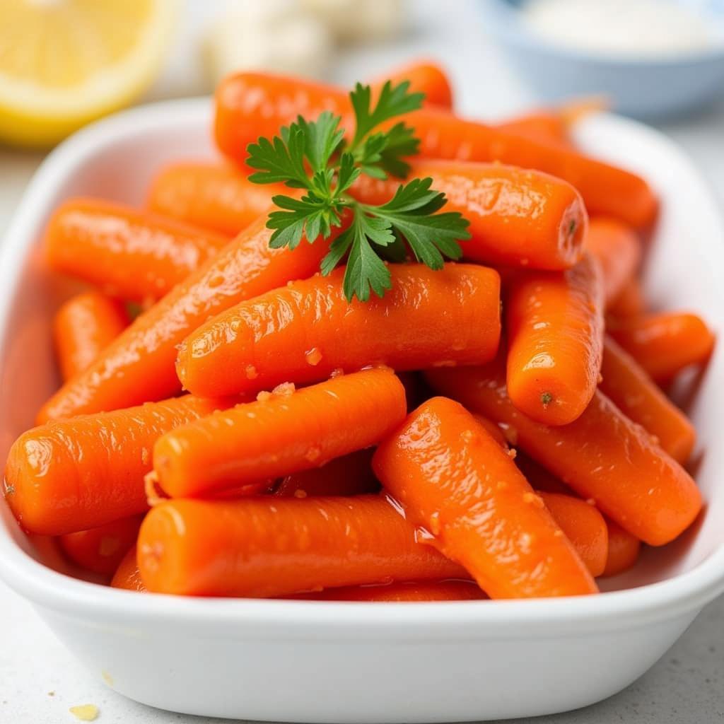 Glazed carrots with treasure foods honey butter