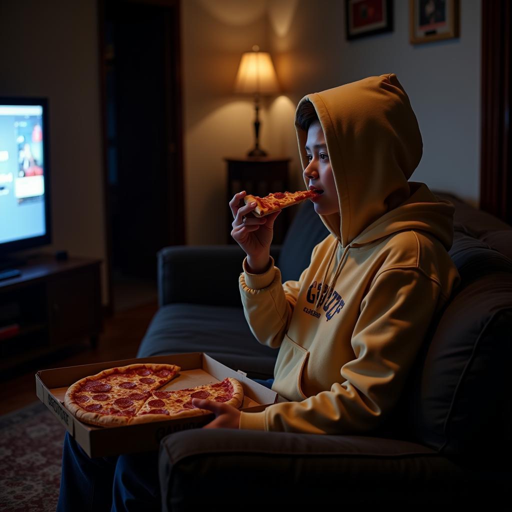 Cozy Pizza Night in a Hoodie