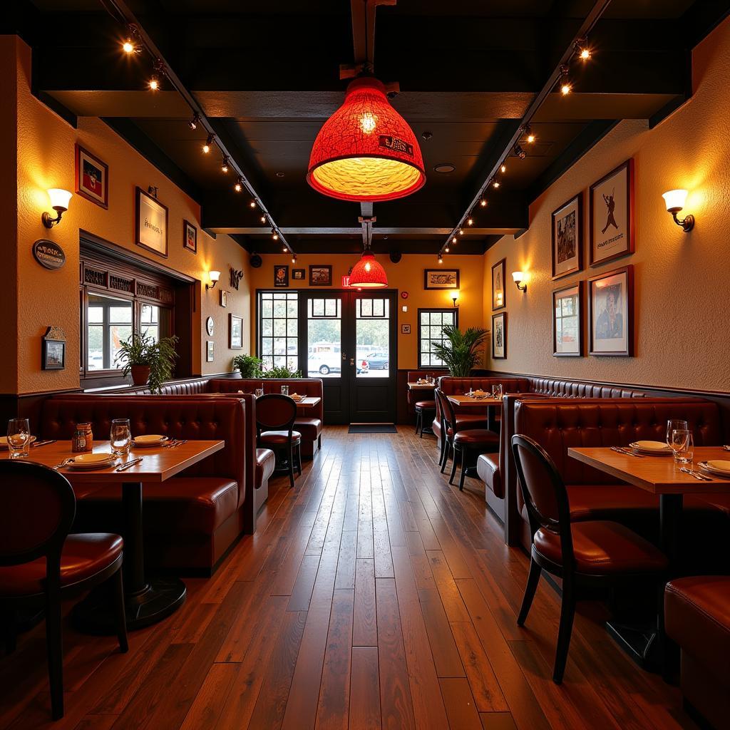 Hooligans restaurant interior showing the dining area