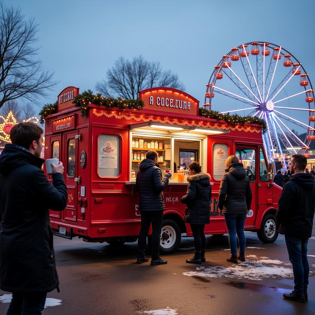 Hot Cocoa Food Truck at a Winter Festival