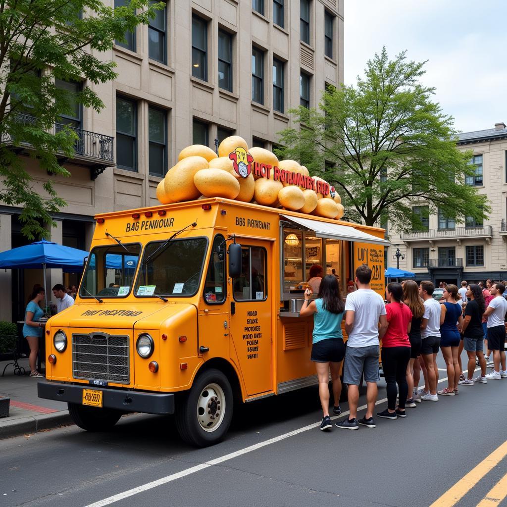 Hot Potato Food Truck Serving Customers