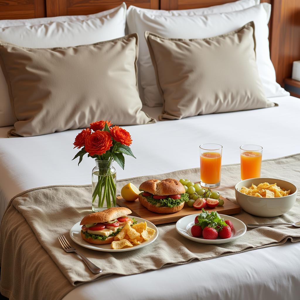 Hotel Room Picnic Spread