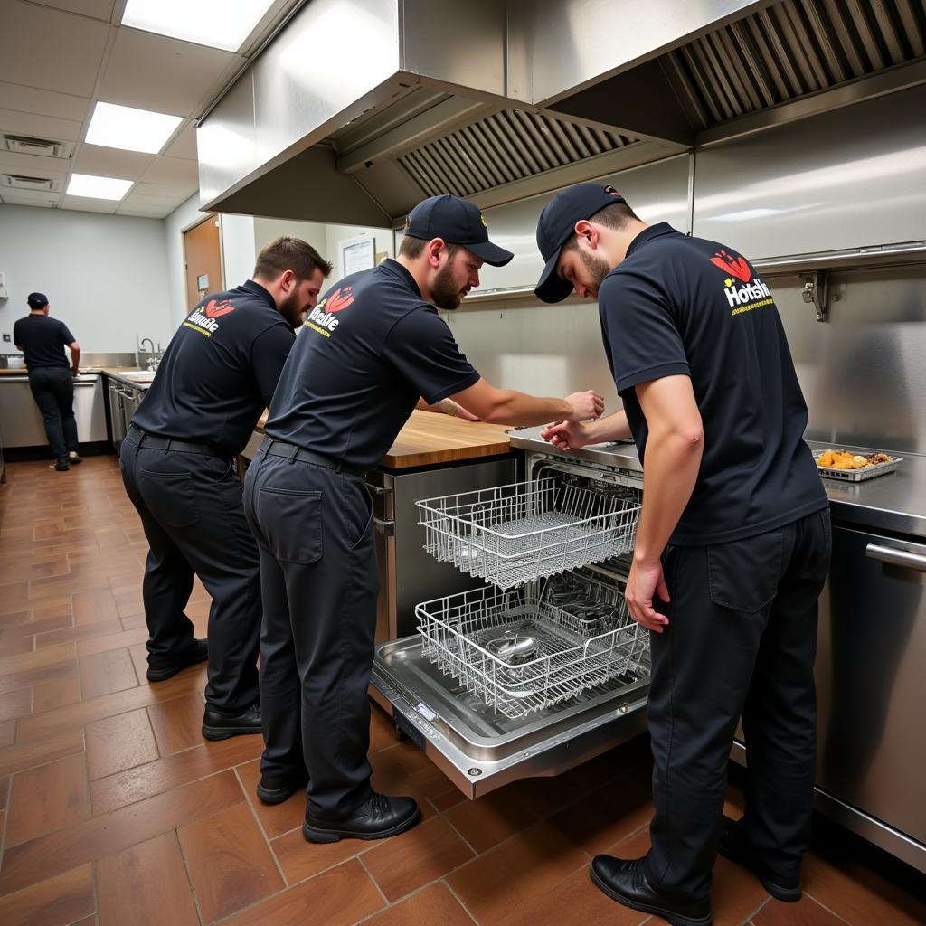 Hotside Team Installing New Commercial Kitchen Equipment