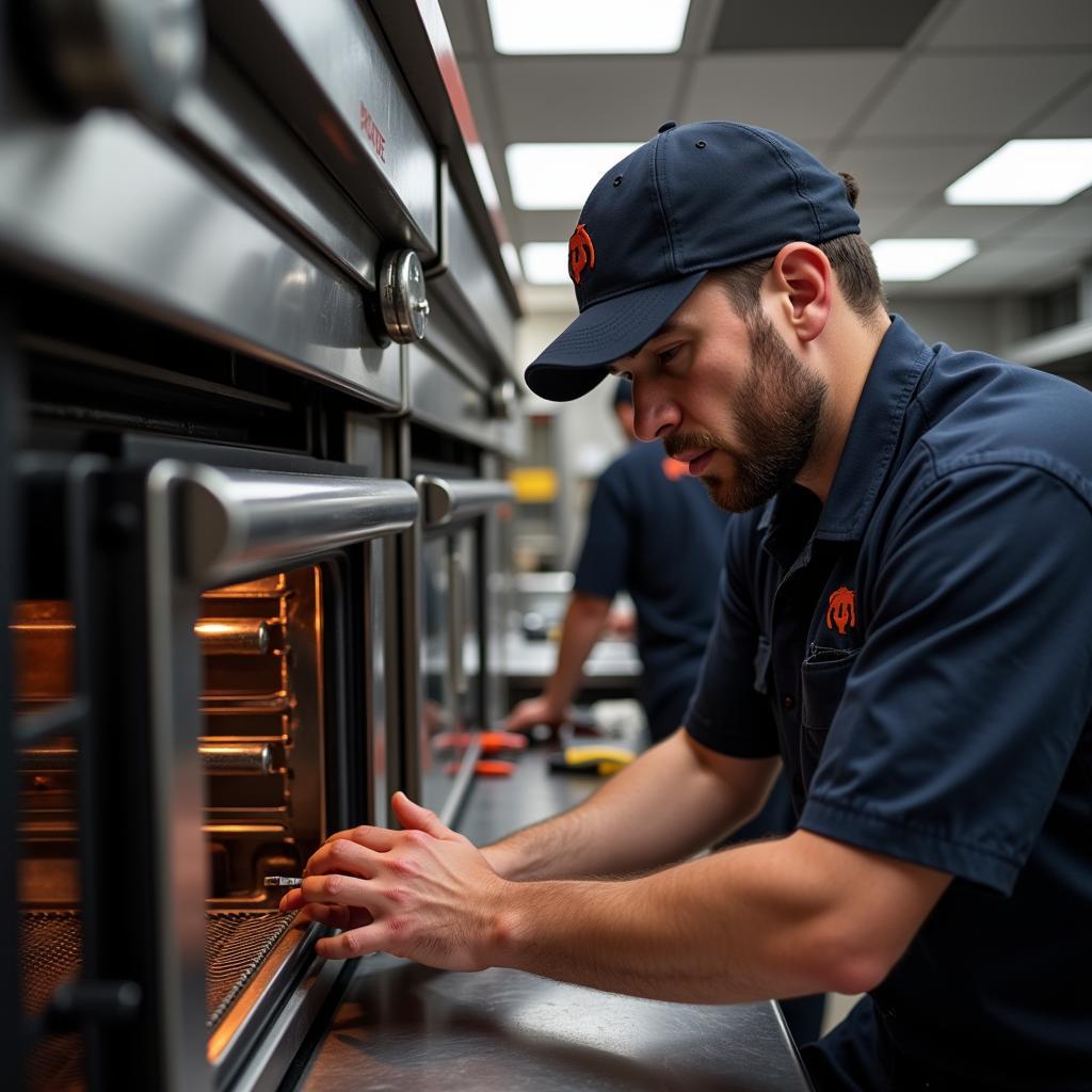 Hotside Technician Repairing Commercial Kitchen Equipment