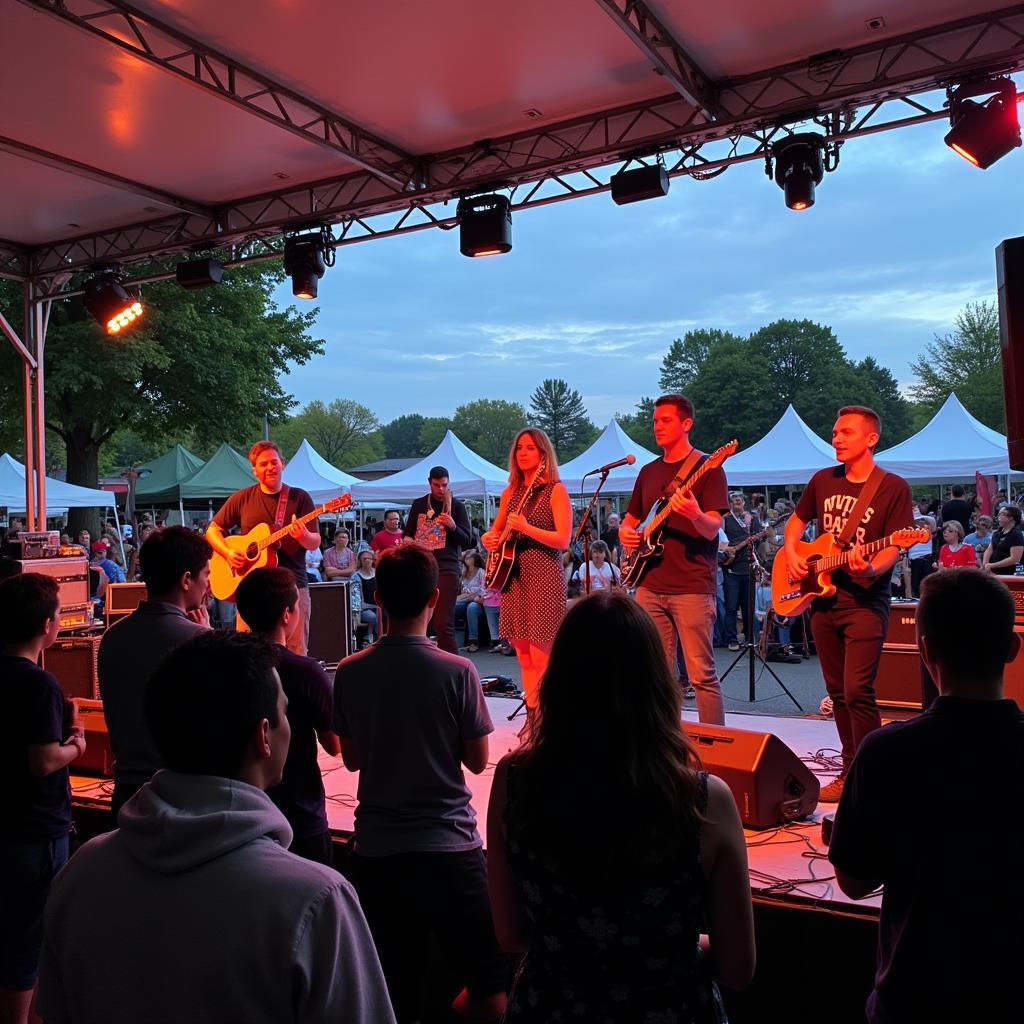 Live music performance at the Hudson Food Truck Festival