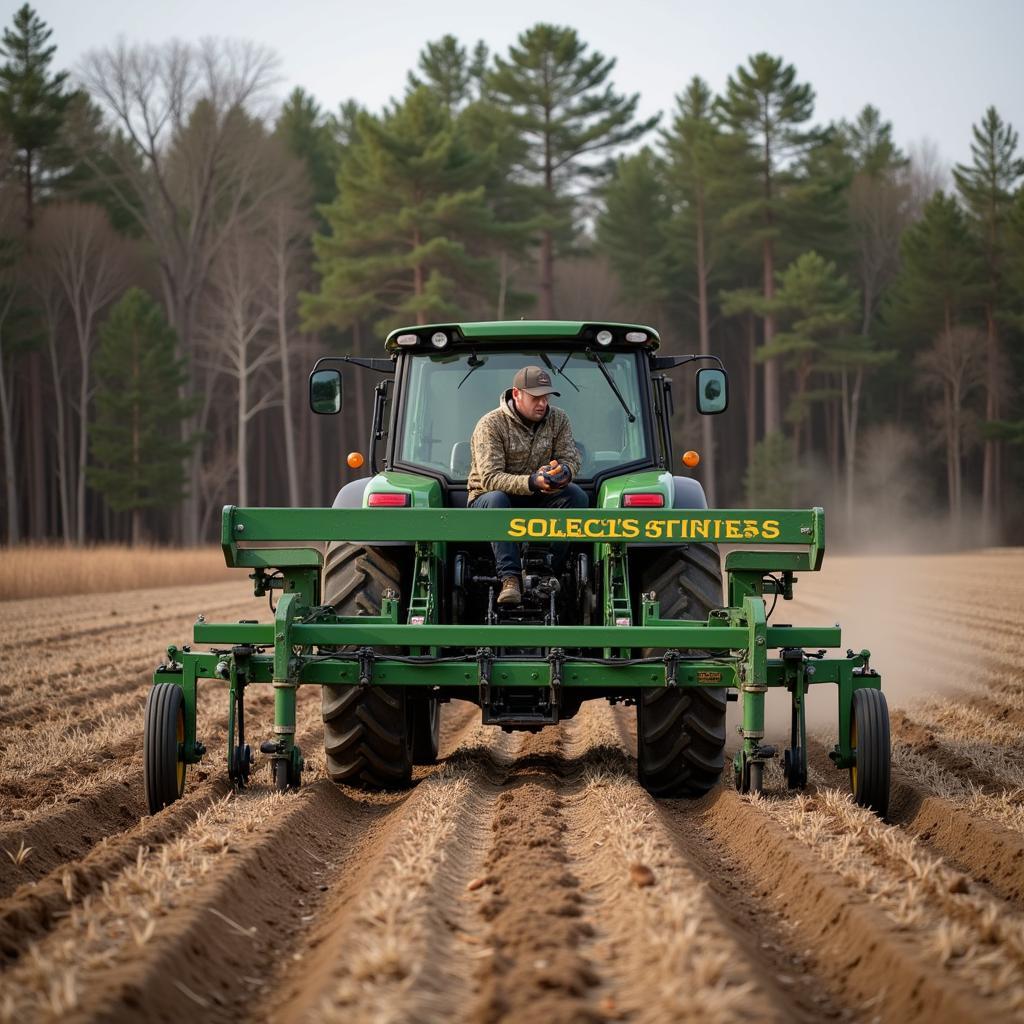 Hunter Planting a Food Plot with a No-Till Drill