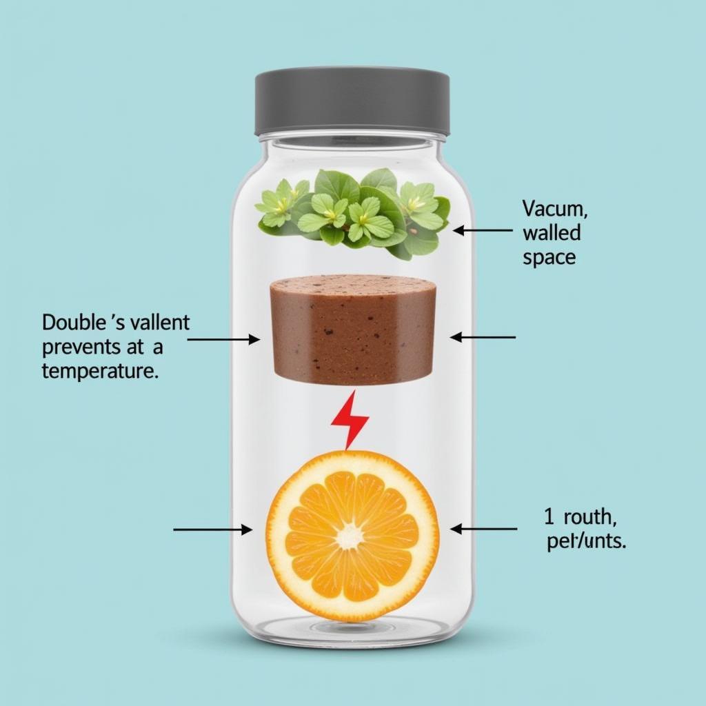 Cross-Section of a Hydrapeak Food Jar Demonstrating Vacuum Insulation