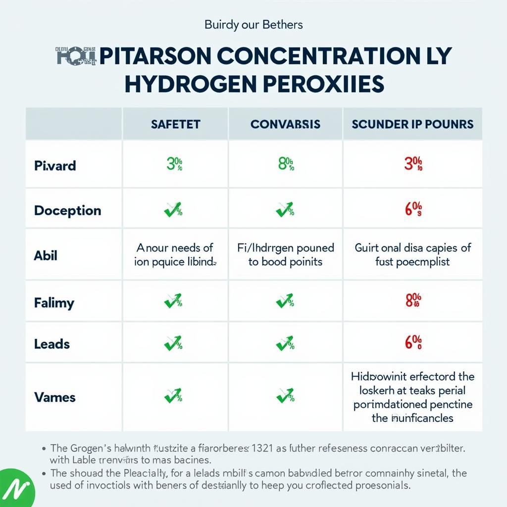 Comparing Different Hydrogen Peroxide Concentrations