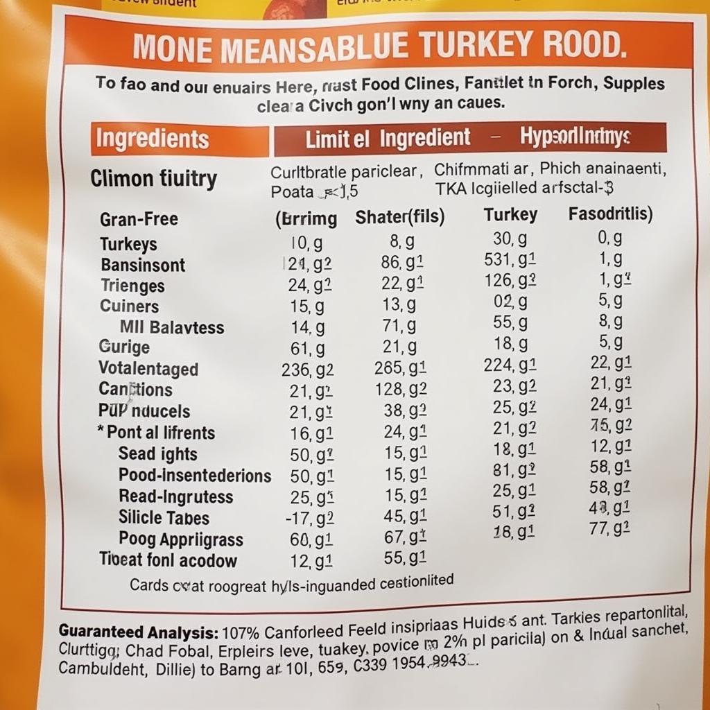 Hypoallergenic Turkey Dog Food Label