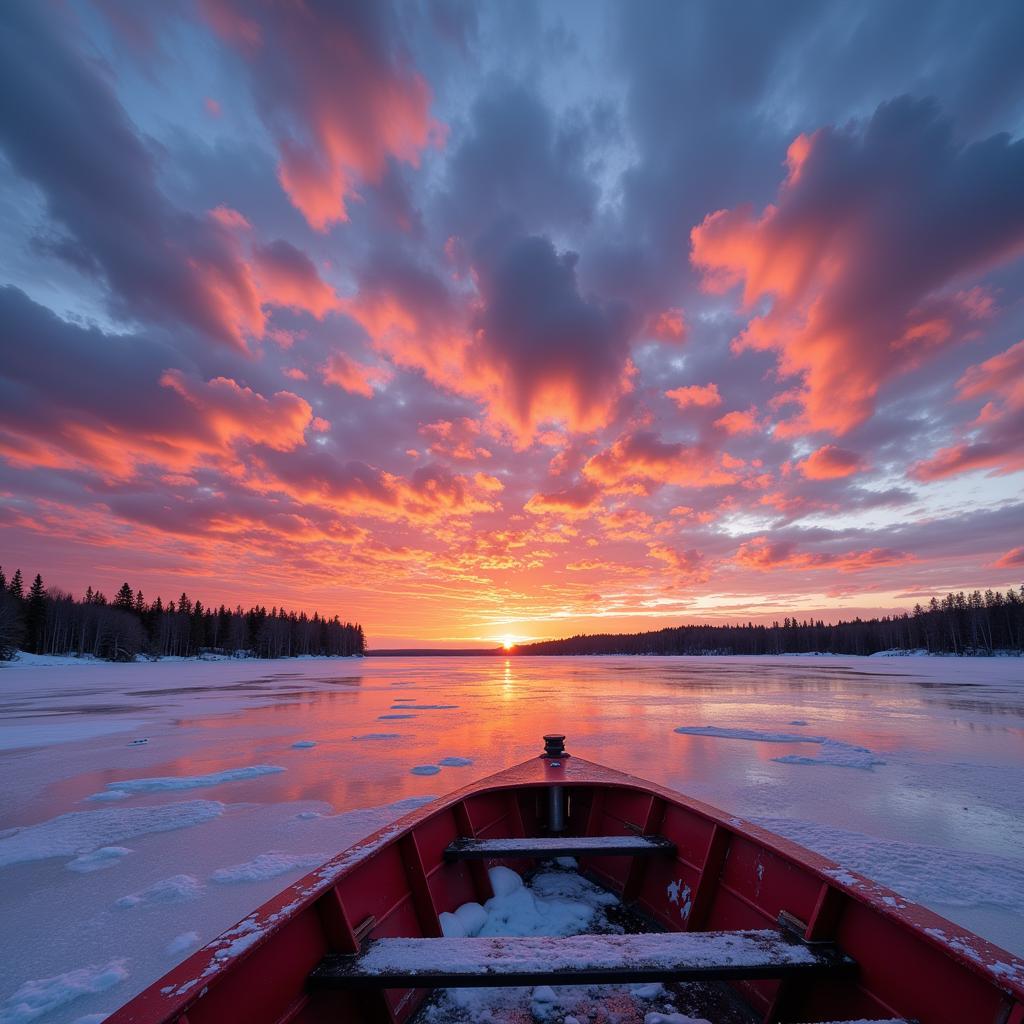 Sunset View from an Ice Boat