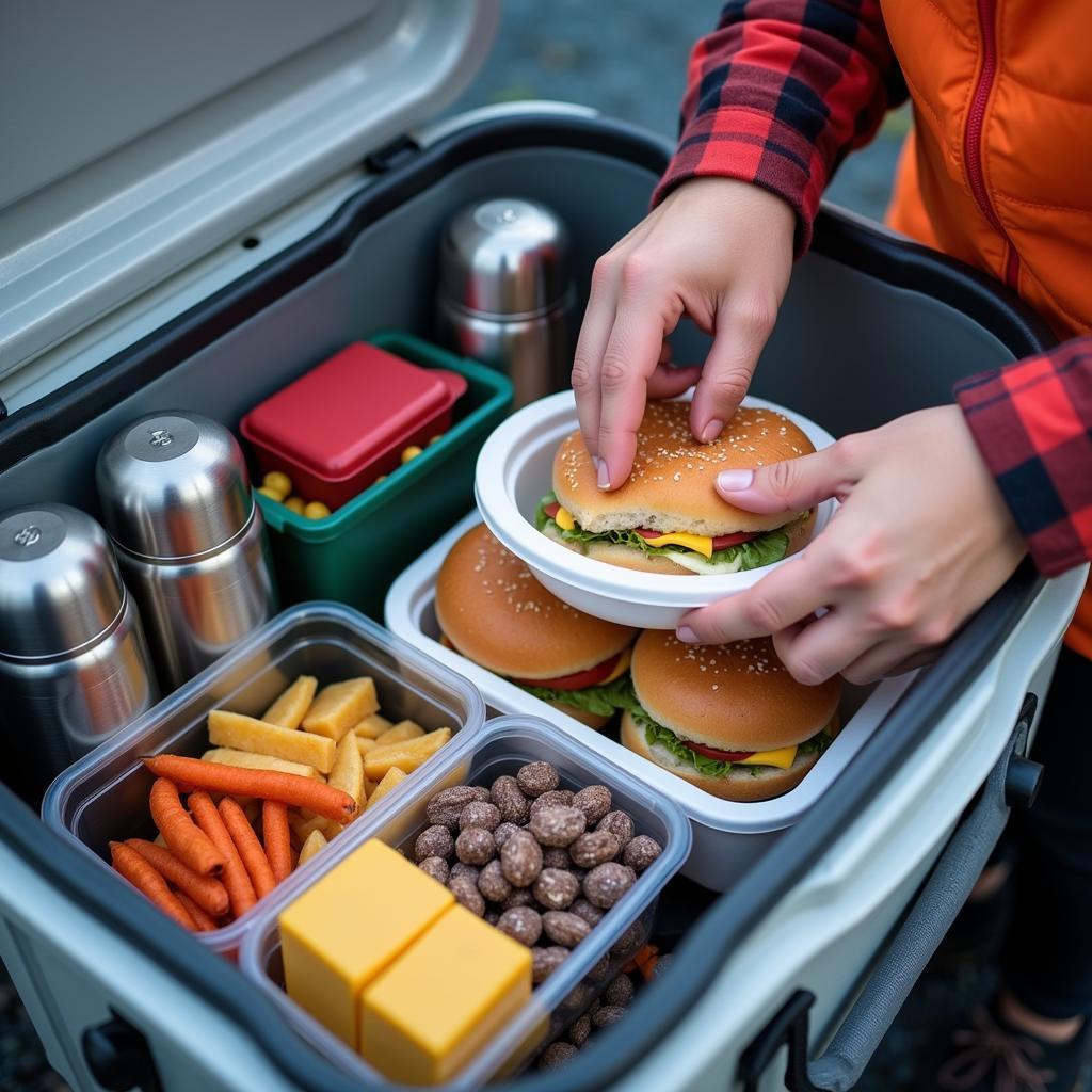 Preparing Ice Fishing Meal