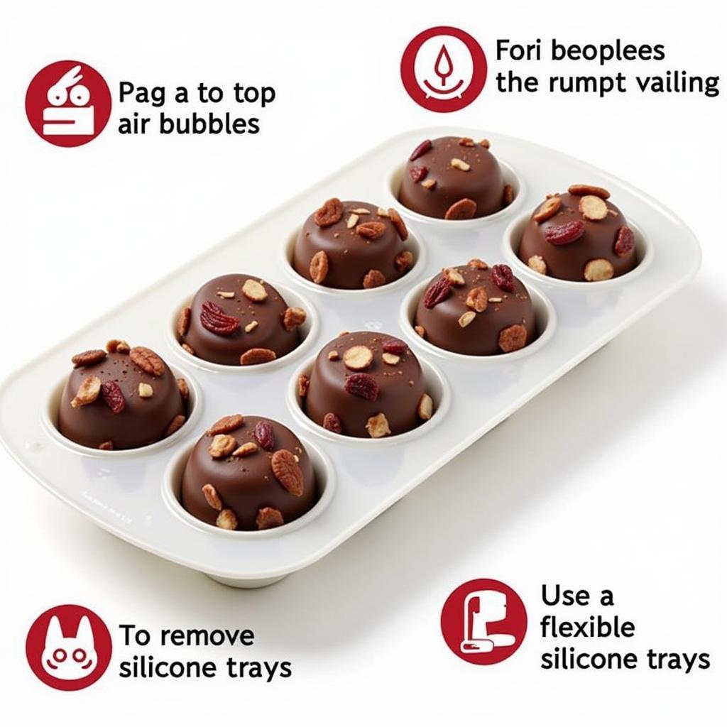 Chocolate treats made using an ice tray, alongside tips for freezing