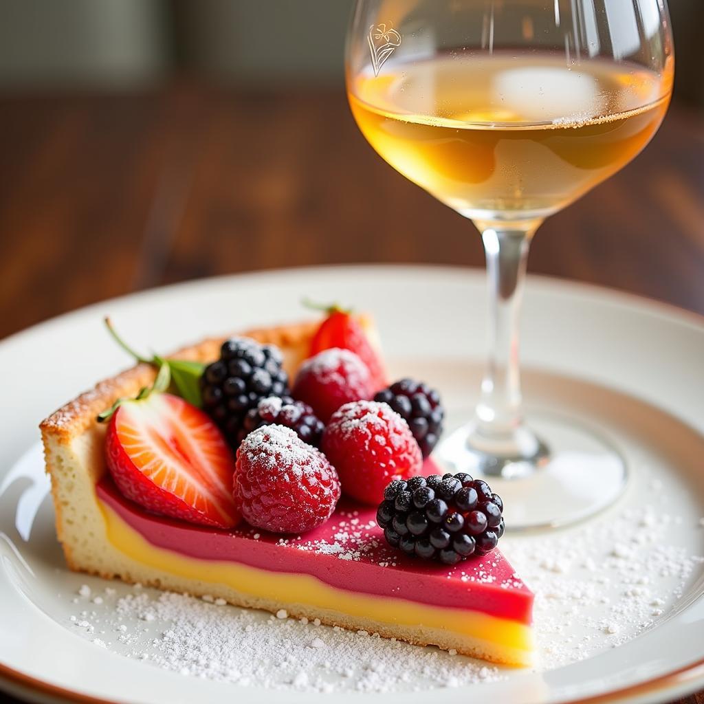 Ice wine paired with a fruit tart