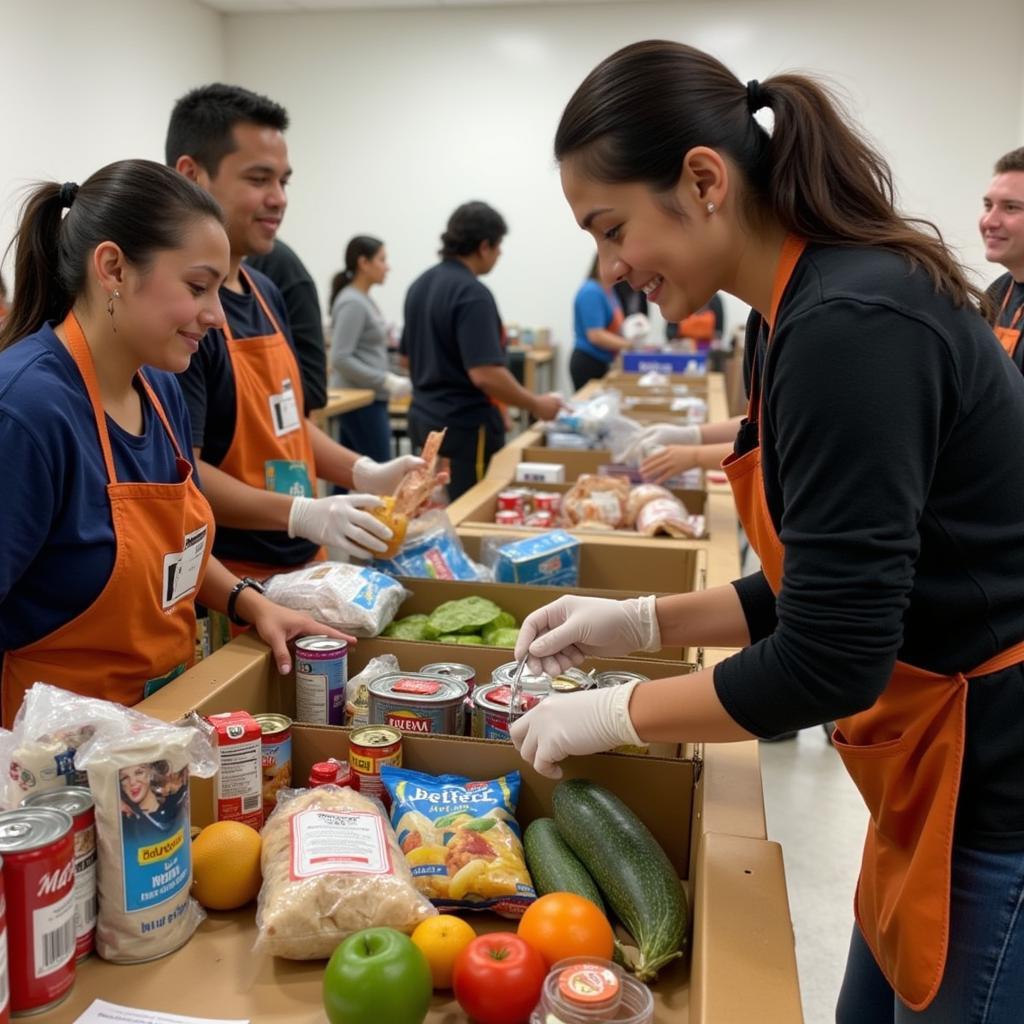 Volunteers at the Iglesia Trinidad North Houston Food Pantry