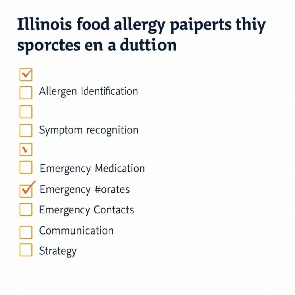 Food Allergy Action Plan Checklist