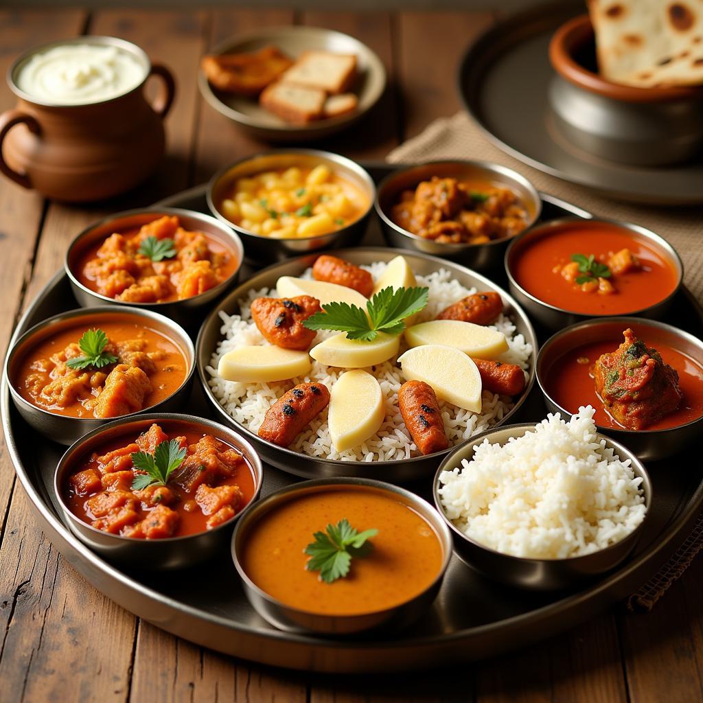 Vibrant Thali Presentation at an Indian Catering Event in Plano TX