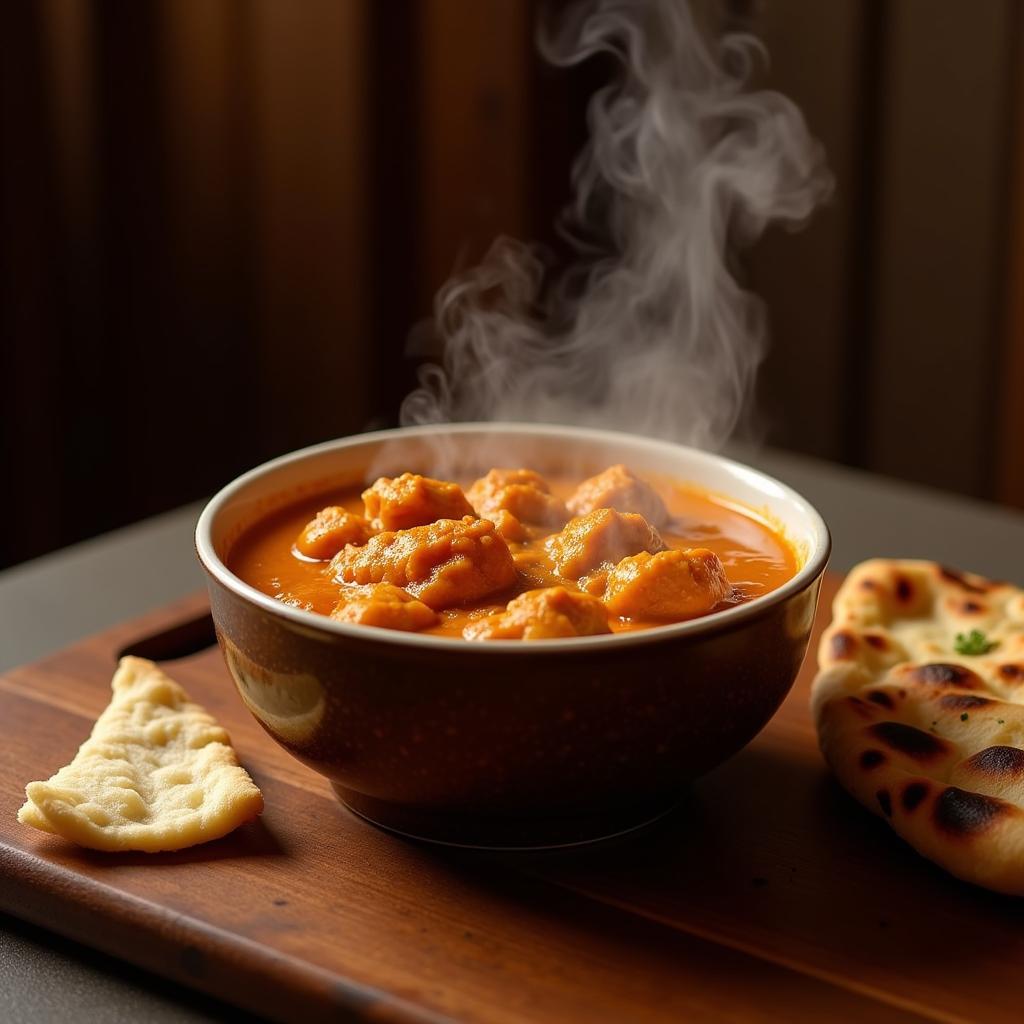 Indian Food Main Courses: Butter Chicken and Naan