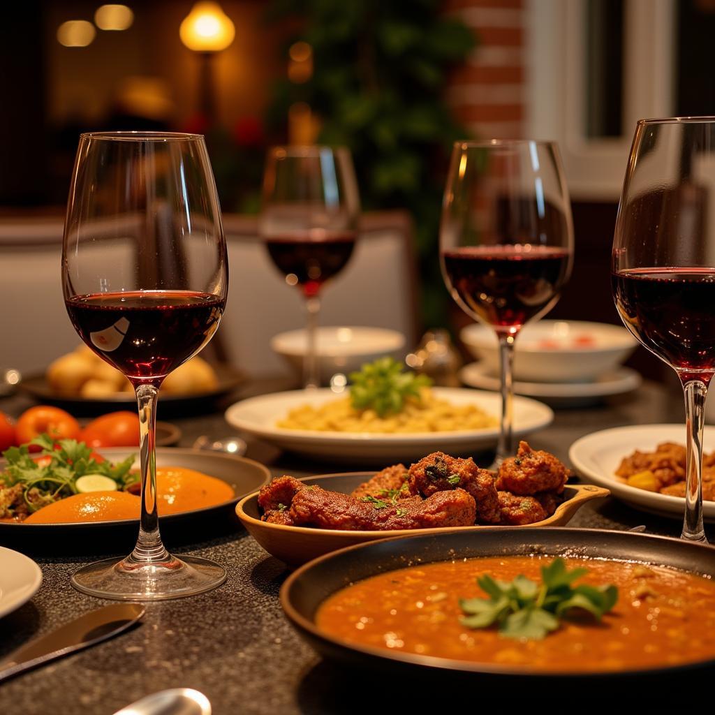 Indian Food and Wine Pairing Dinner Setting